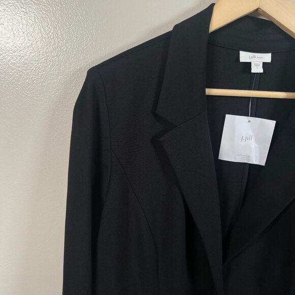 J. Jill Ponte Blazer Jacket Size Large Black Work Office Career Business - Picture 5 of 10